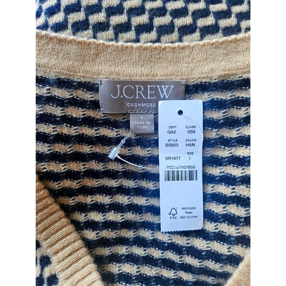 J.Crew Cashmere jacquard V-neck sweater-vest - Picture 9 of 10